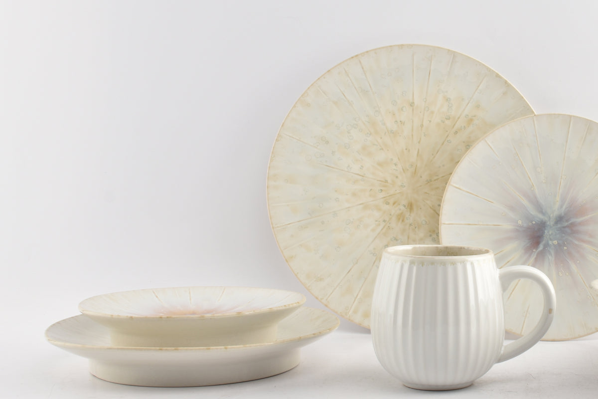 S&amp;P - Assiette plate 18xH3,5cm blanc Eclipse - 1 SET - 4 pièces