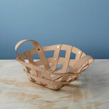Panier de table en cuir recyclé Pali