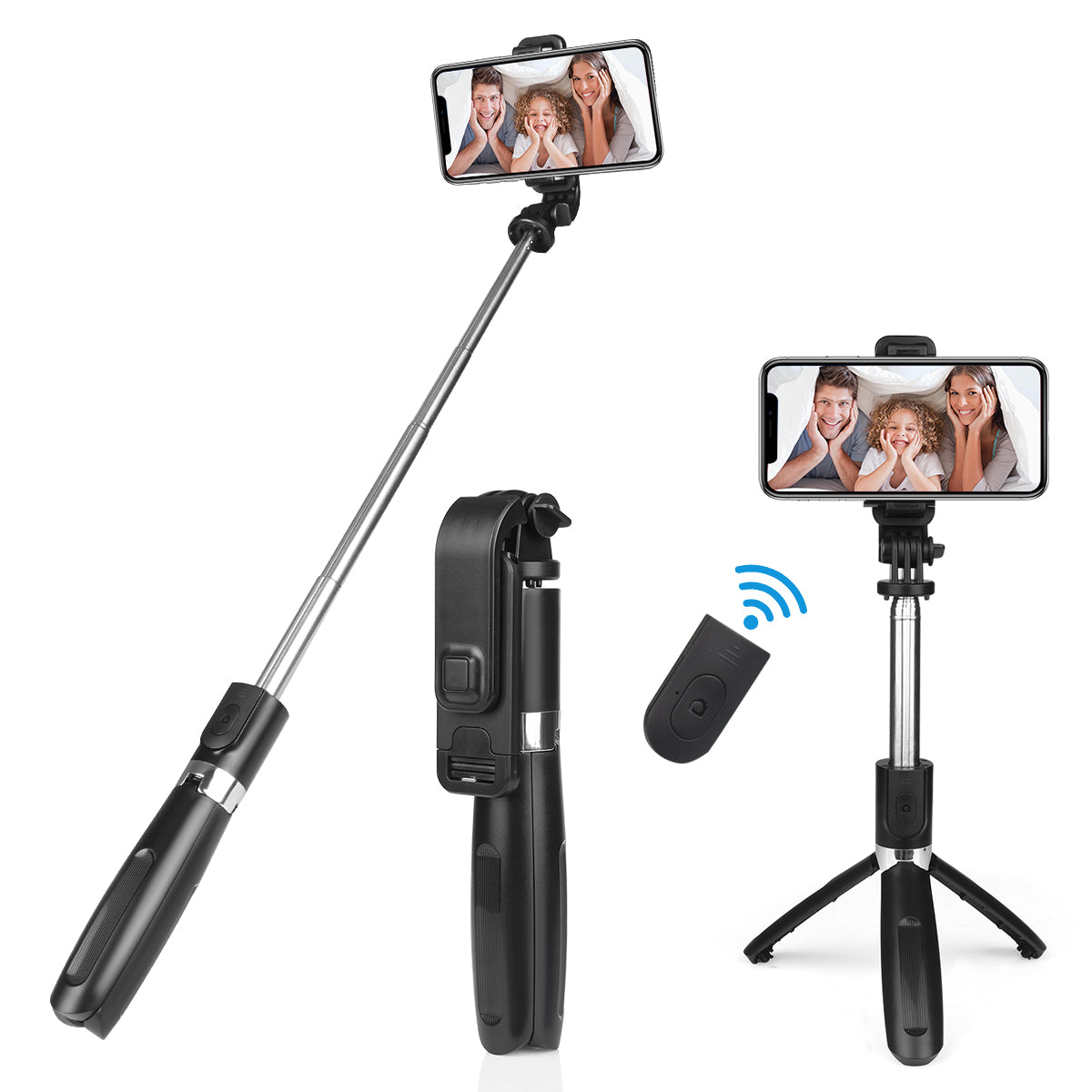Support Et Perche A Selfie - Noir