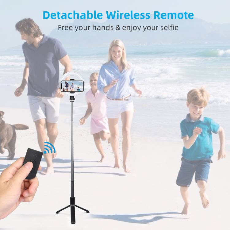 Selfie Lumineux Avec Telecommande - Noir 
