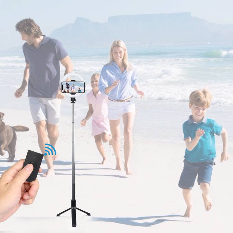 Selfie Lumineux Avec Telecommande - Noir 