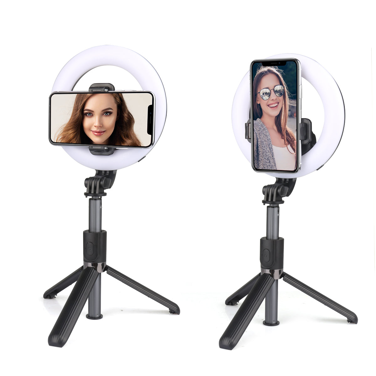 Selfie Lumineux Avec Telecommande - Noir 