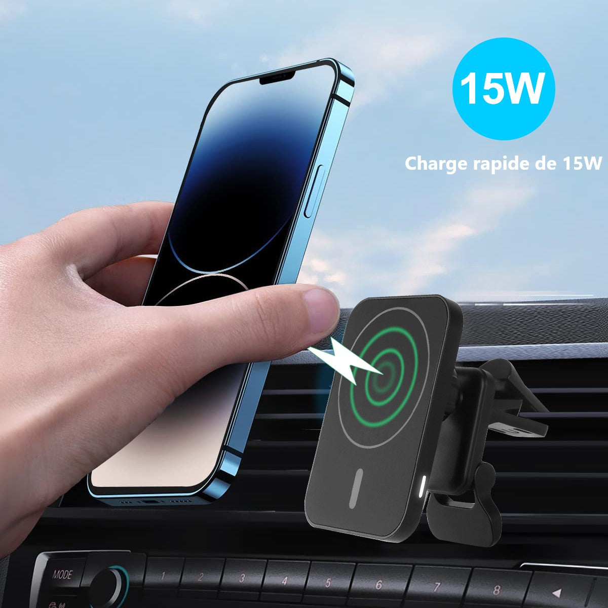 Support & Chargeur Voiture Magsaf - Noir