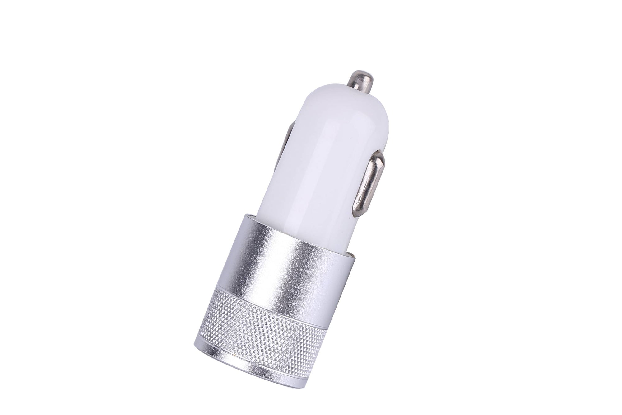 Chargeur Allume Cigare Acier Double Entree Usb  - Argent 