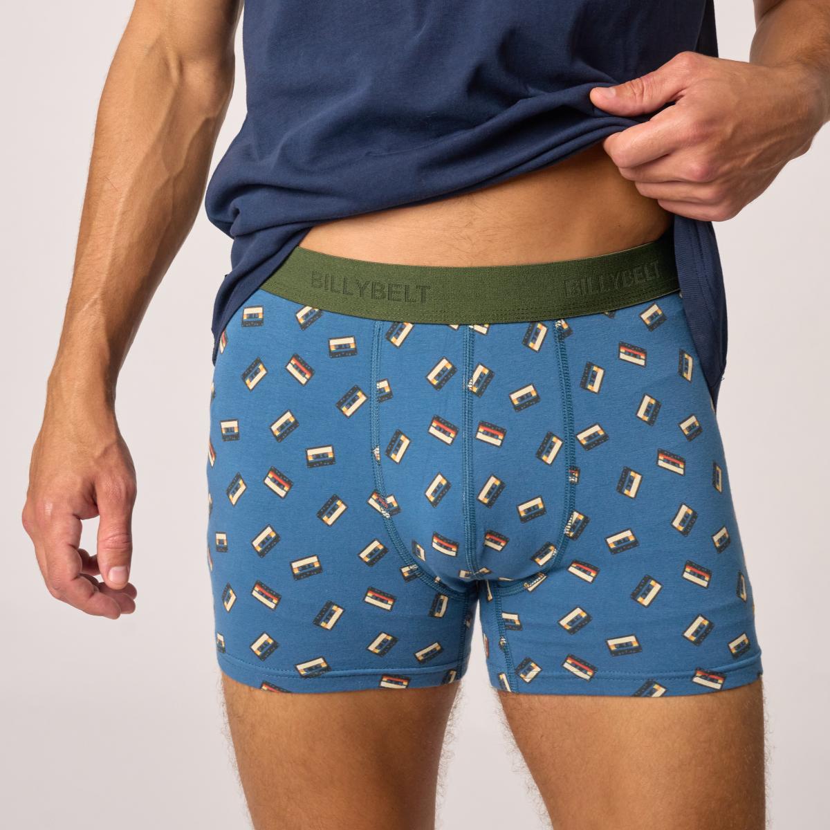 Boxer en coton bio - Cassette - Bleu