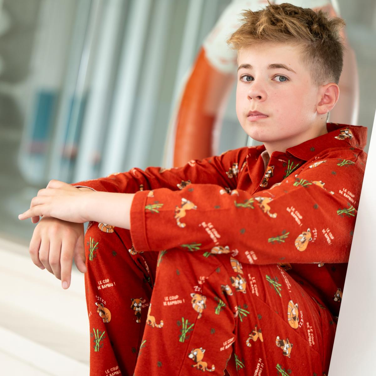 Pyjama flannelle - Kid - Terracotta