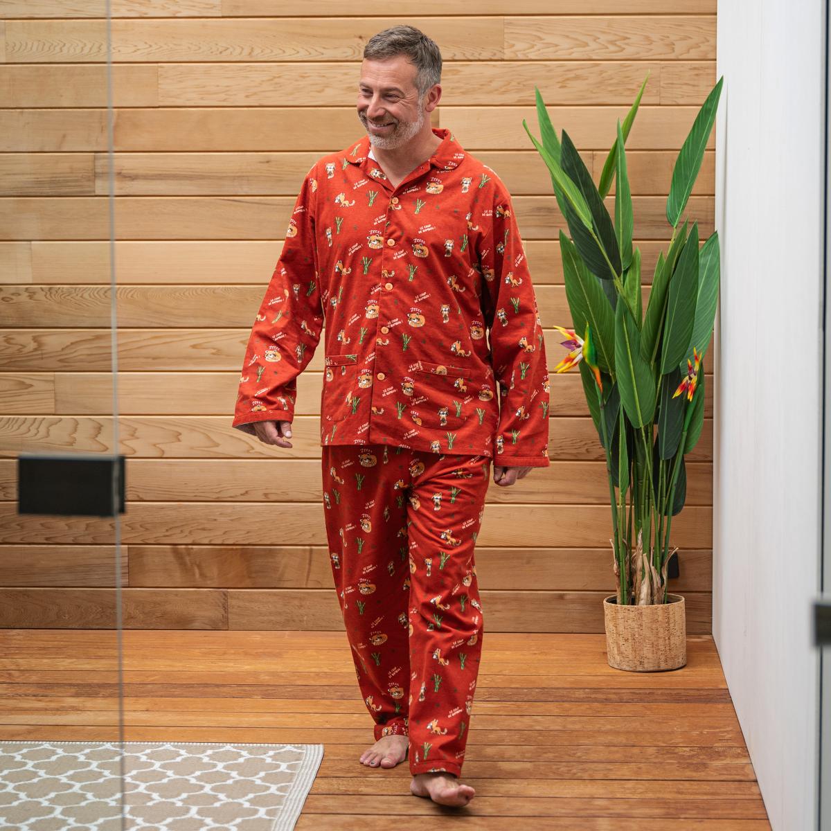 Pyjama flannelle - Homme - Terracotta