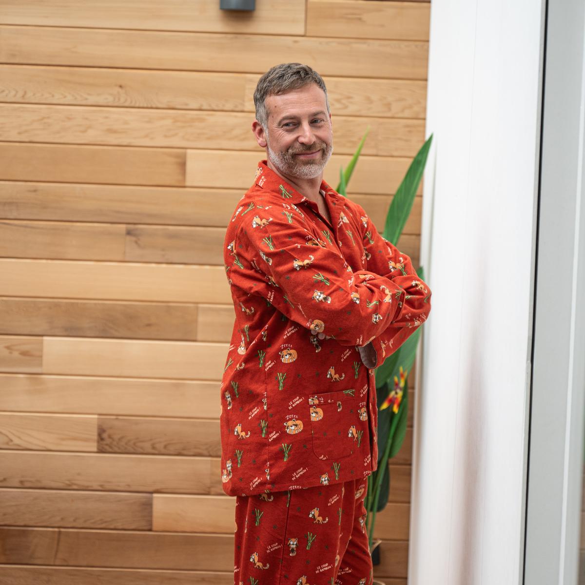 Pyjama flannelle - Homme - Terracotta