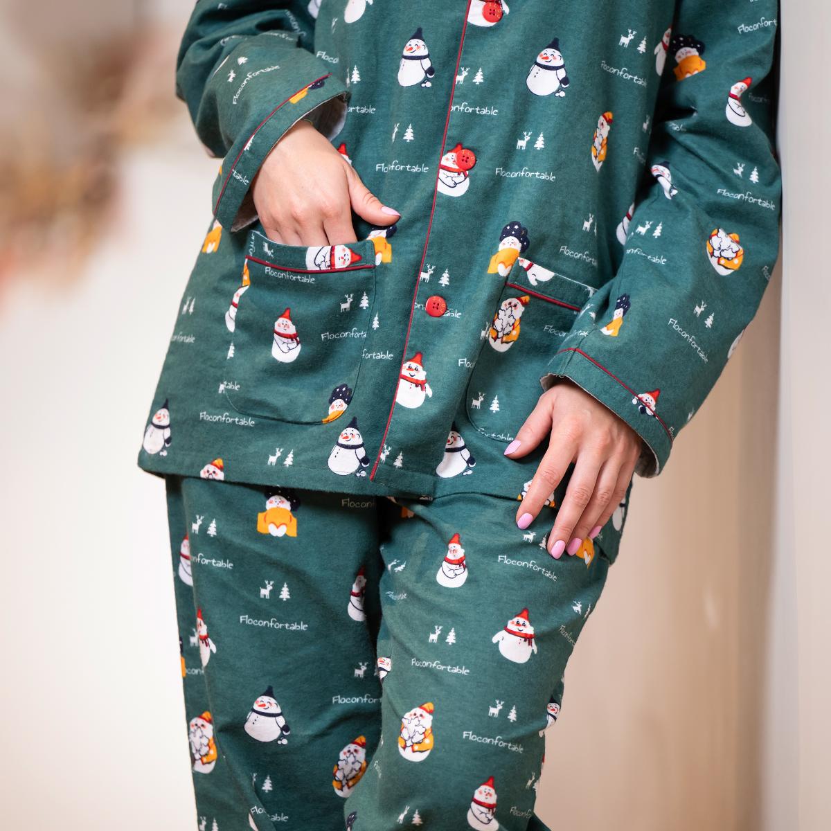 Pyjama flannelle - Femme - Vert