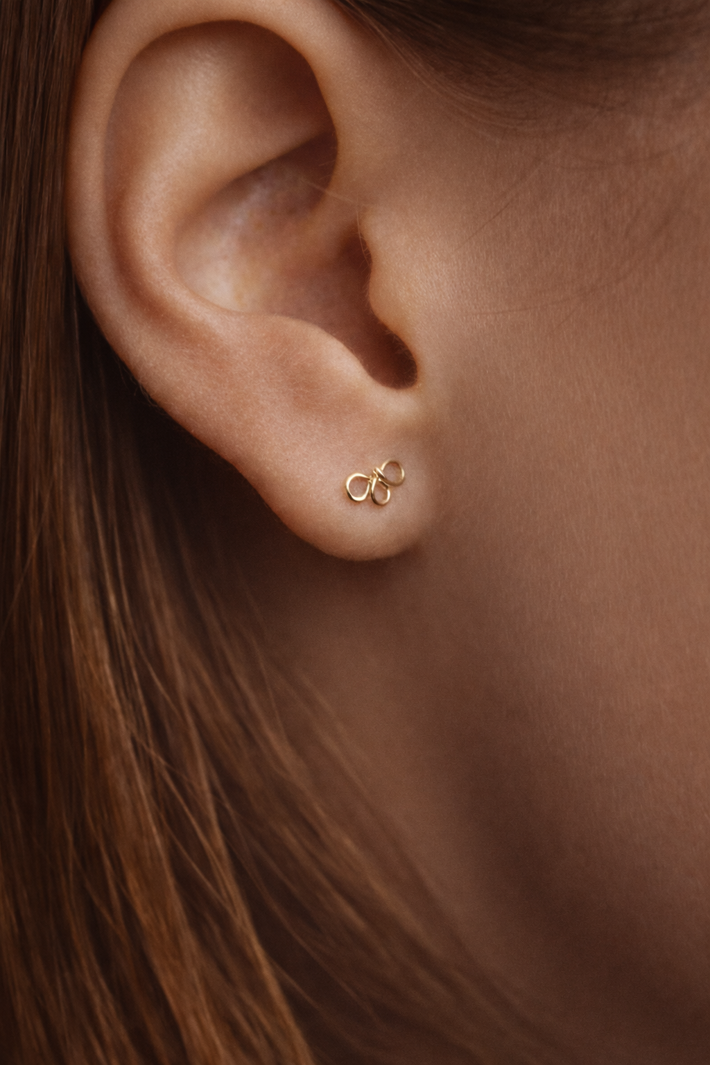 Boucles d'oreilles - Puces Pétale Or