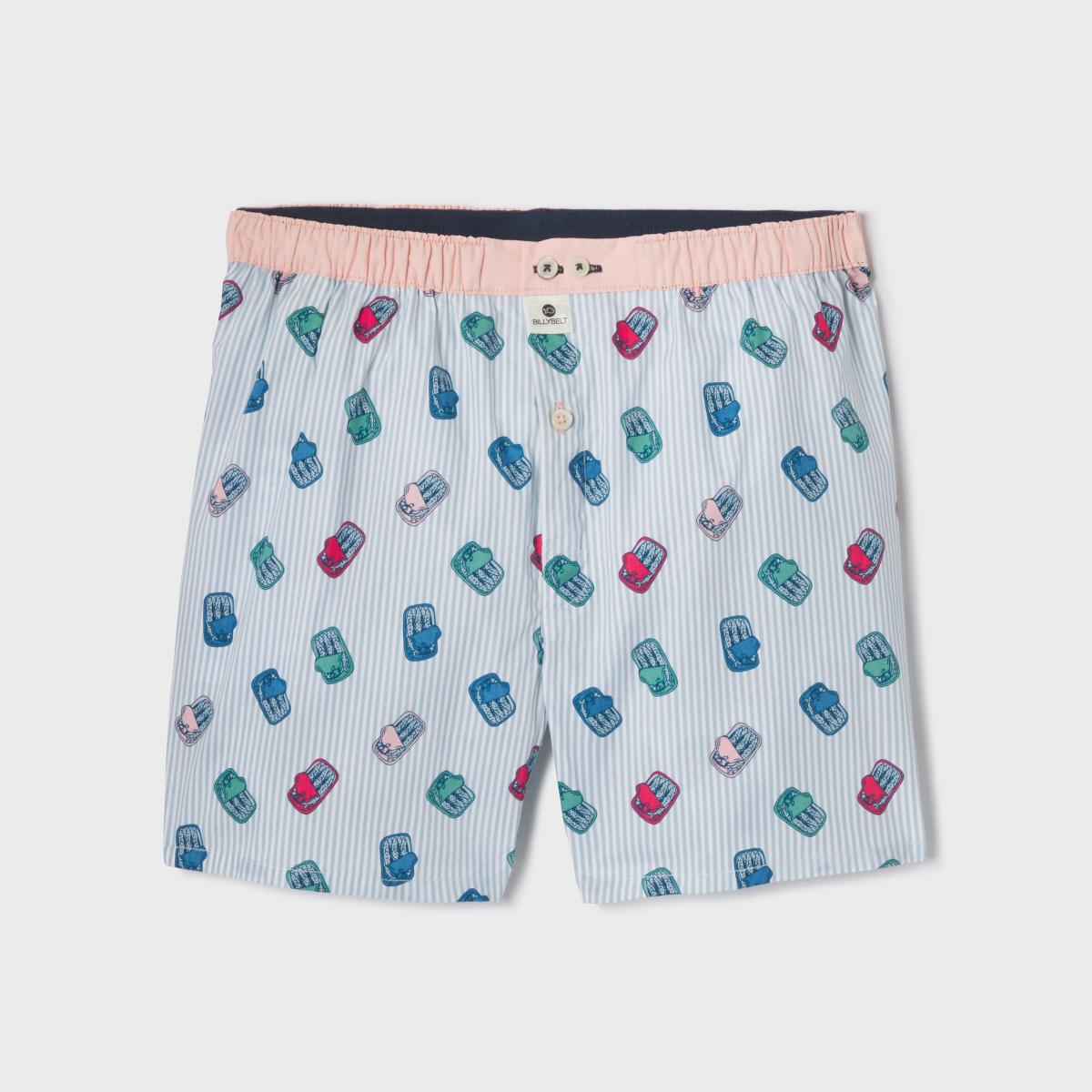 Caleçon en 100% coton bio - Sardine - Bleu