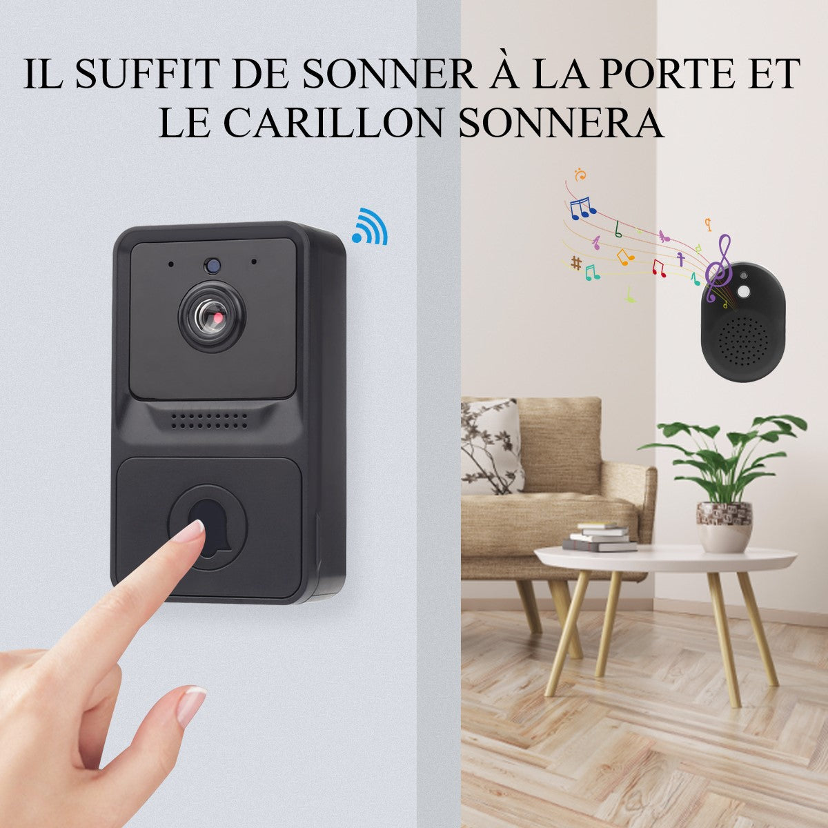 Sonnette Video Intelligente - Noir