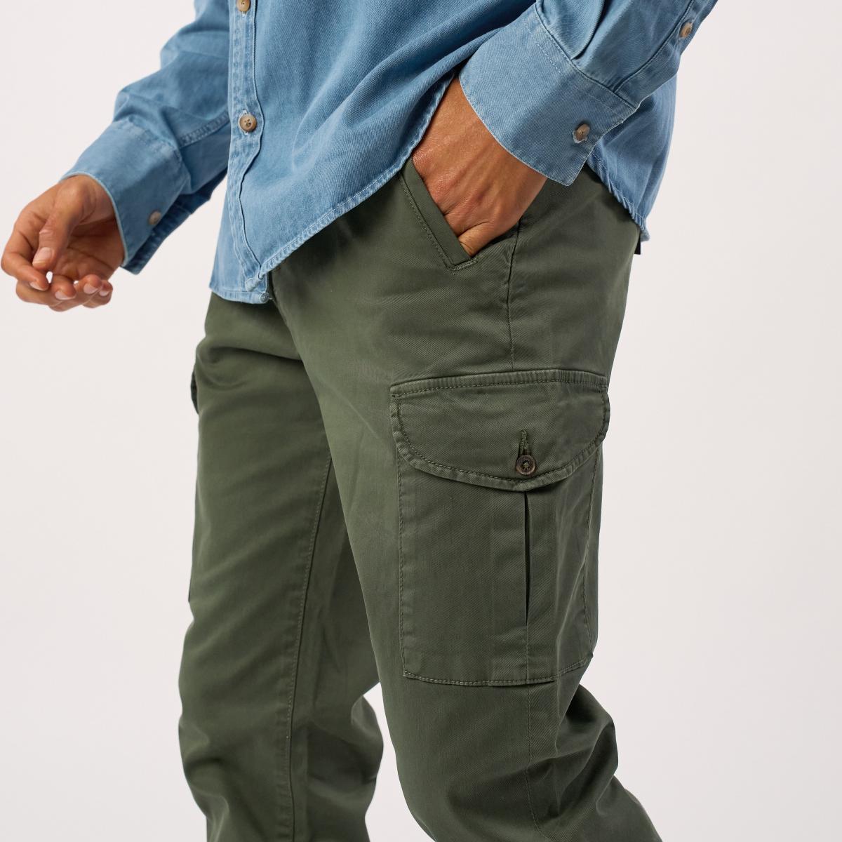 Pantalon cargo - Vert foncé