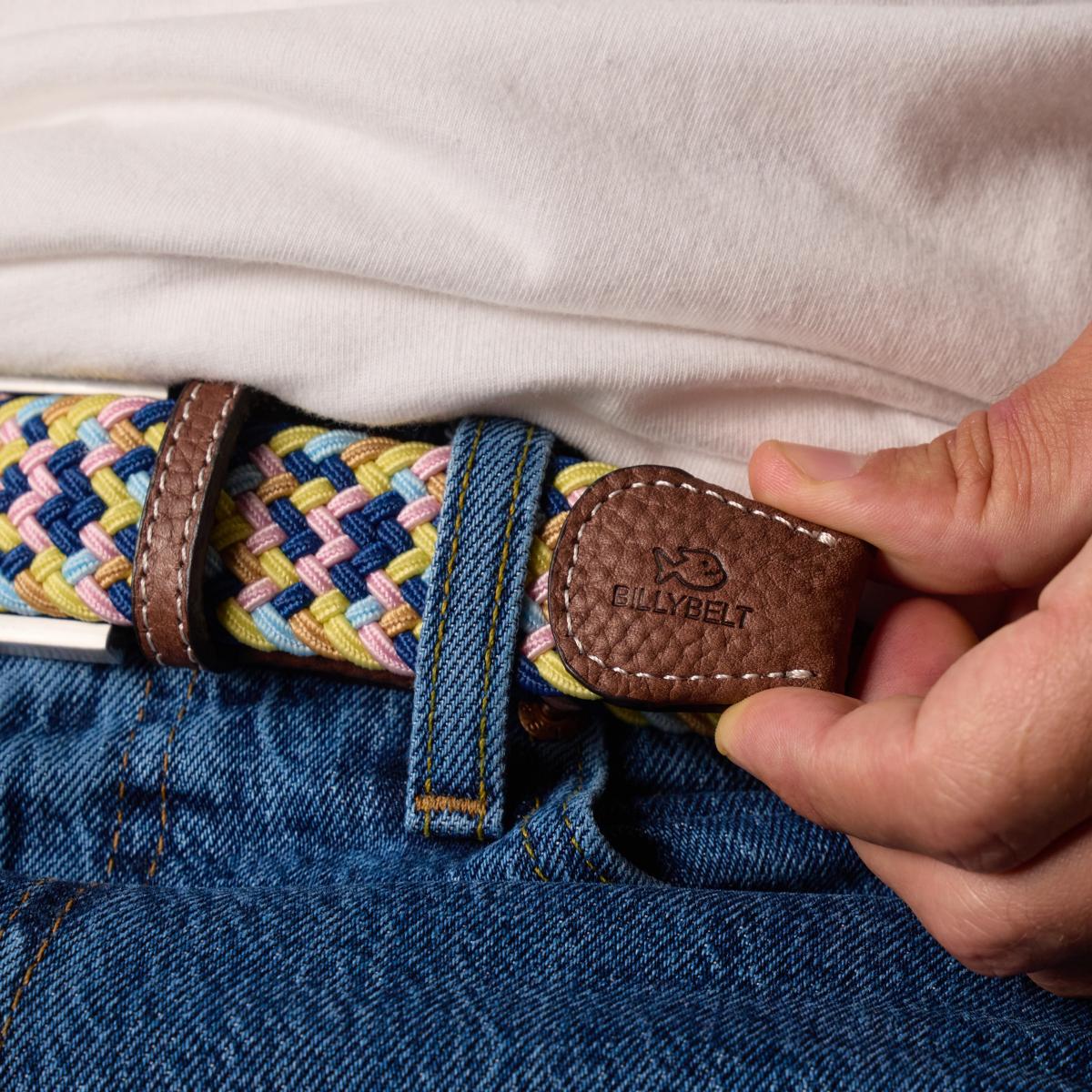 Ceinture tressée élastique multicolore - Höfn