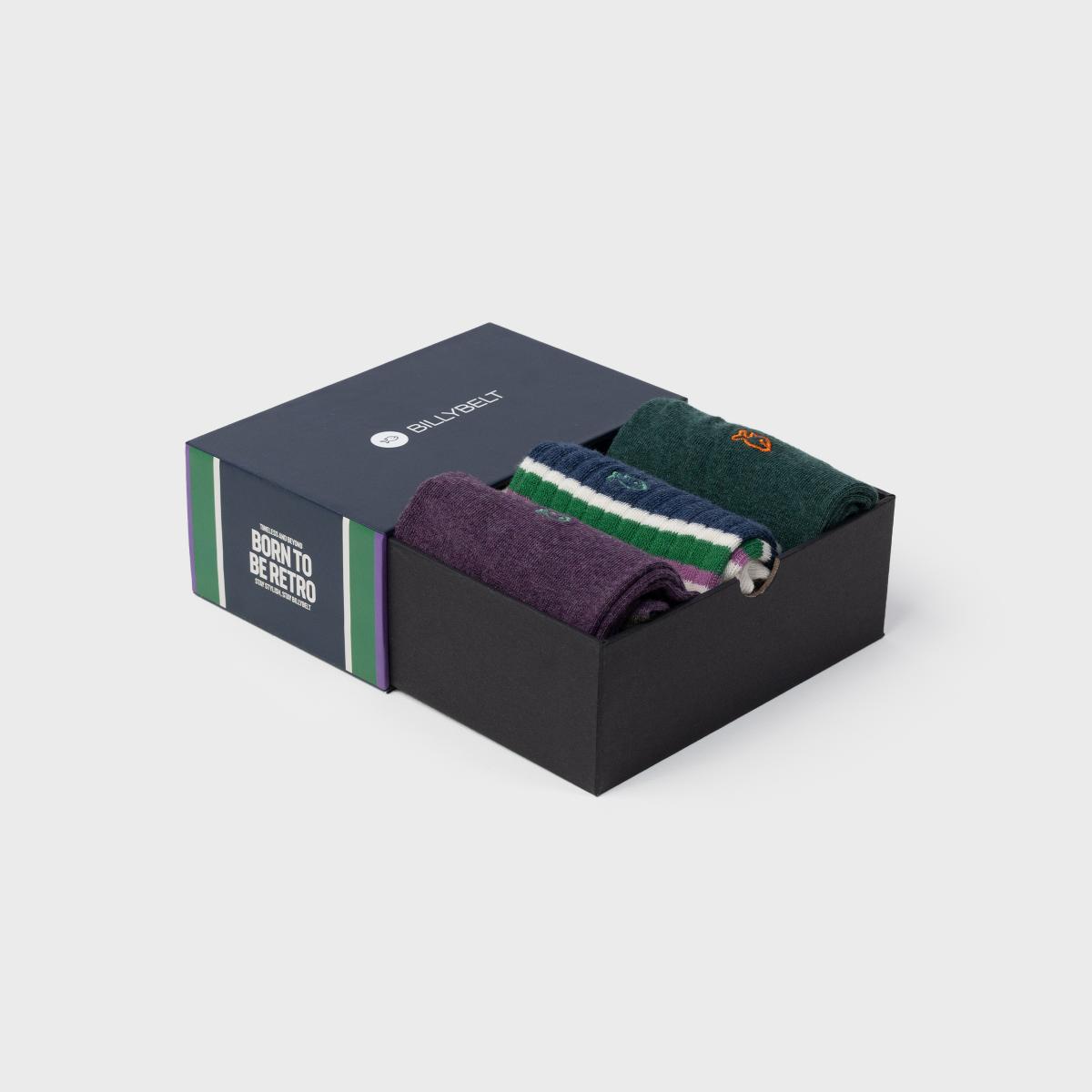 Coffret de chaussettes homme - Born to be retro - Bleu