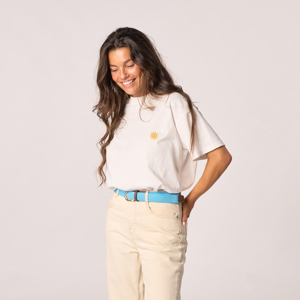 Ceinture femme tressée - Bleu ciel