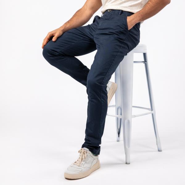 Pantalon chino - Marine - Bleu
