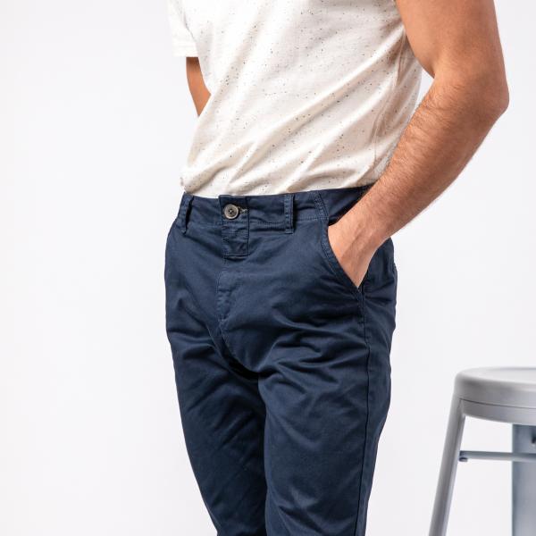 Pantalon chino - Marine - Bleu