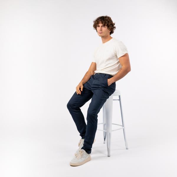 Pantalon chino - Marine - Bleu