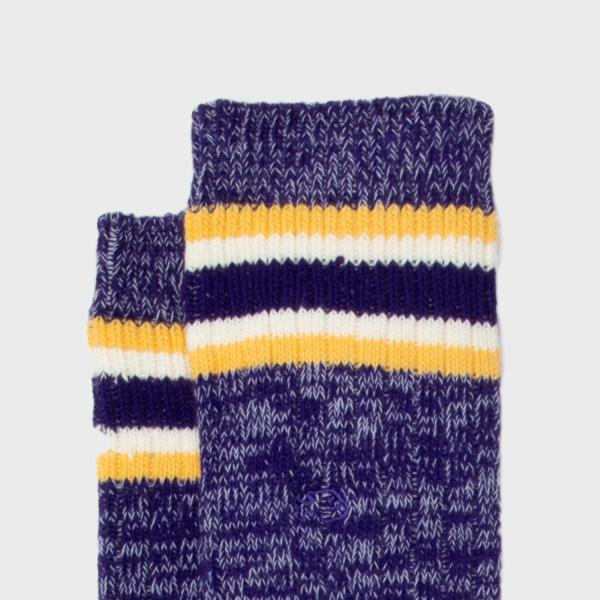 Chausettes en coton épais - Yale, Violet et jaune