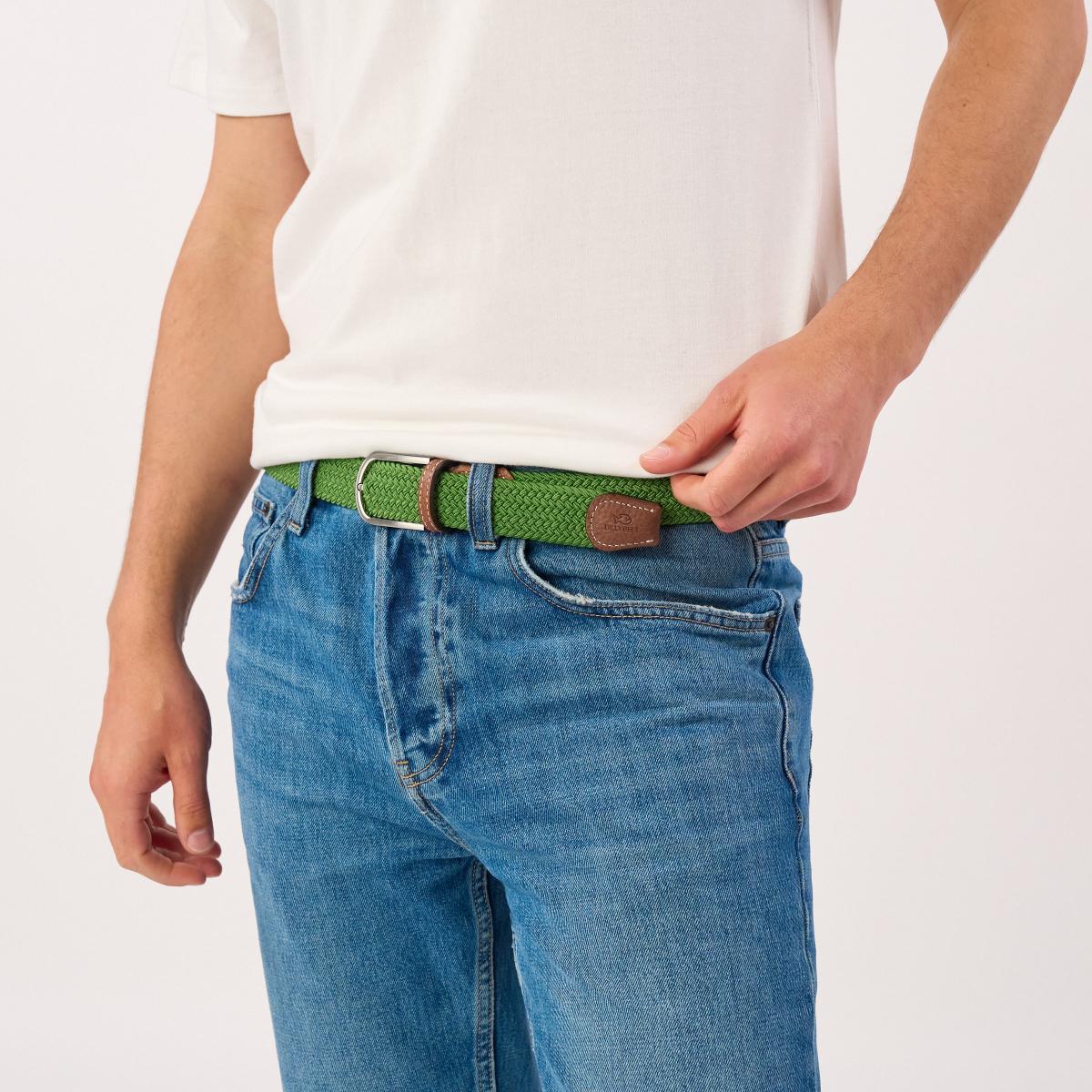 Ceinture tressée unie - Vert trèfle