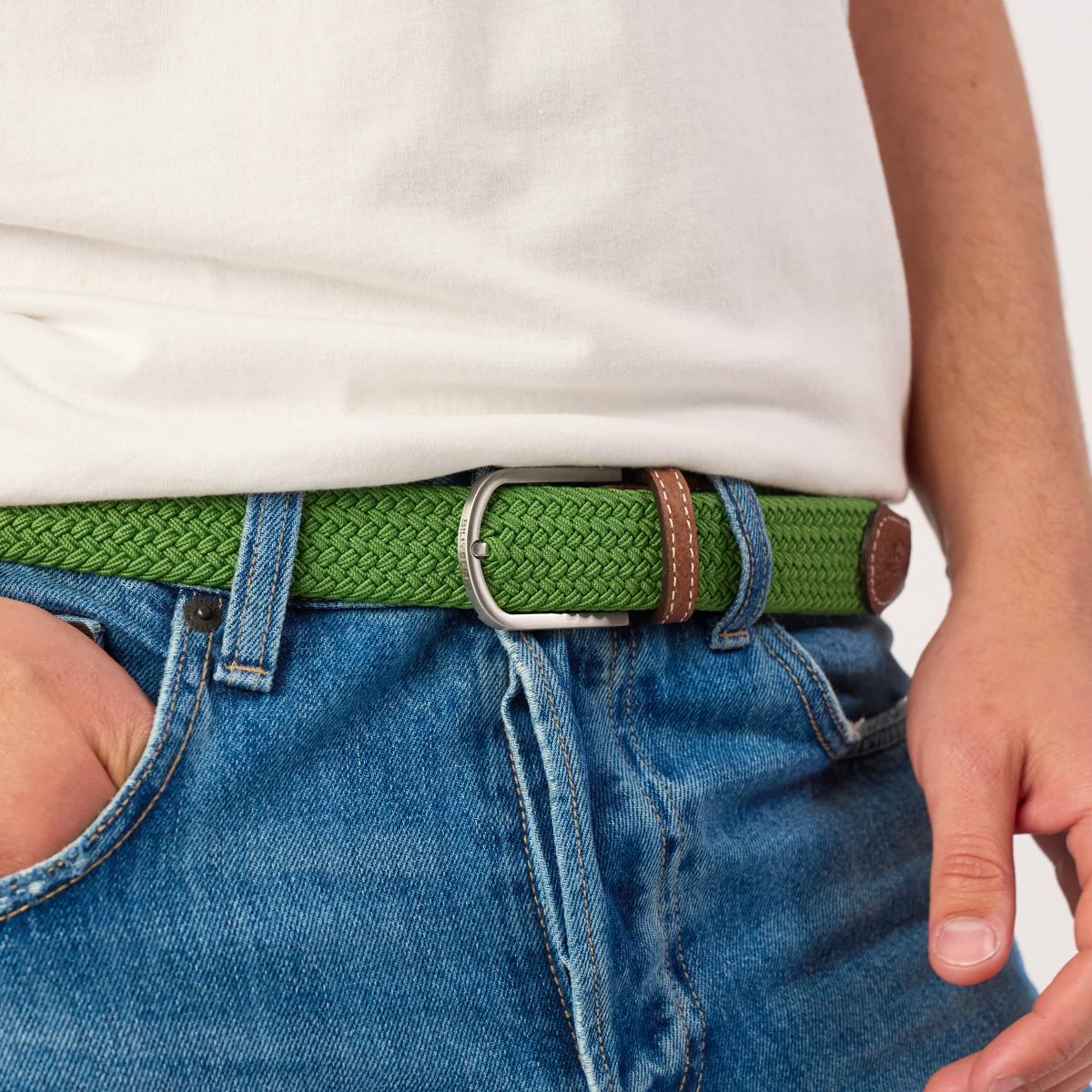 Ceinture tressée unie - Vert trèfle