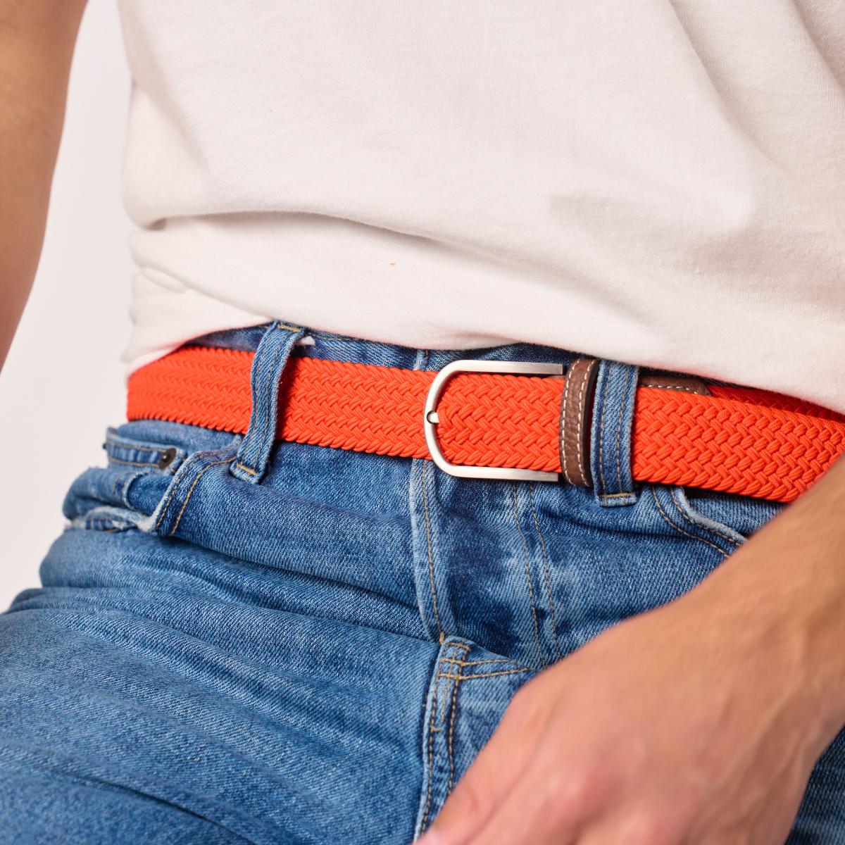 Ceinture tressée unie - Orange ercolano