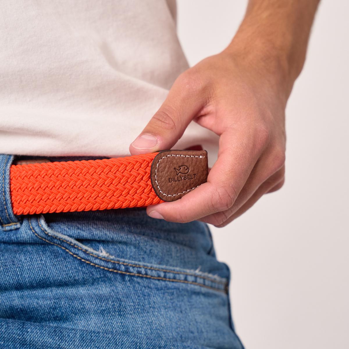 Ceinture tressée unie - Orange ercolano