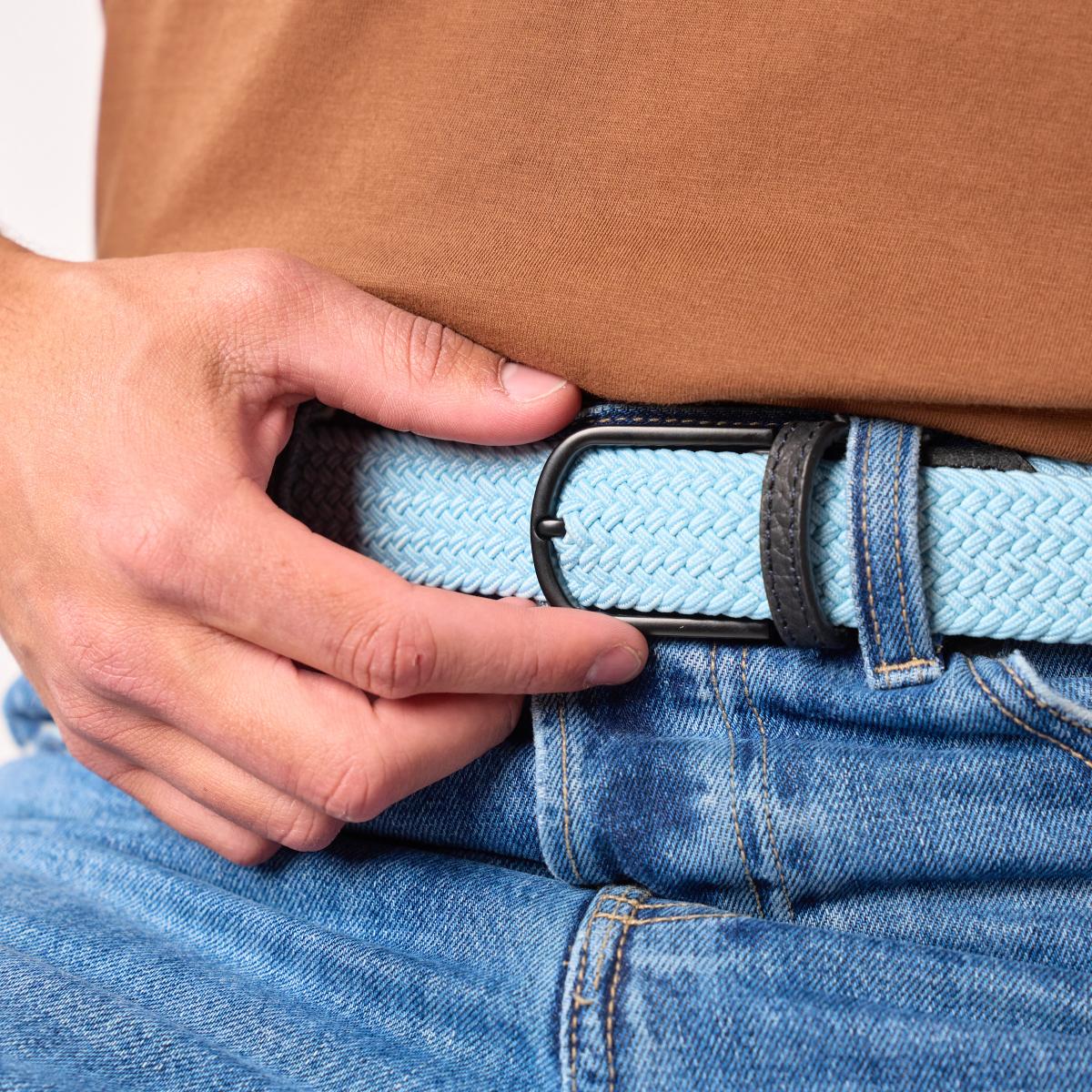 Ceinture tressée unie - Serenity - Bleu