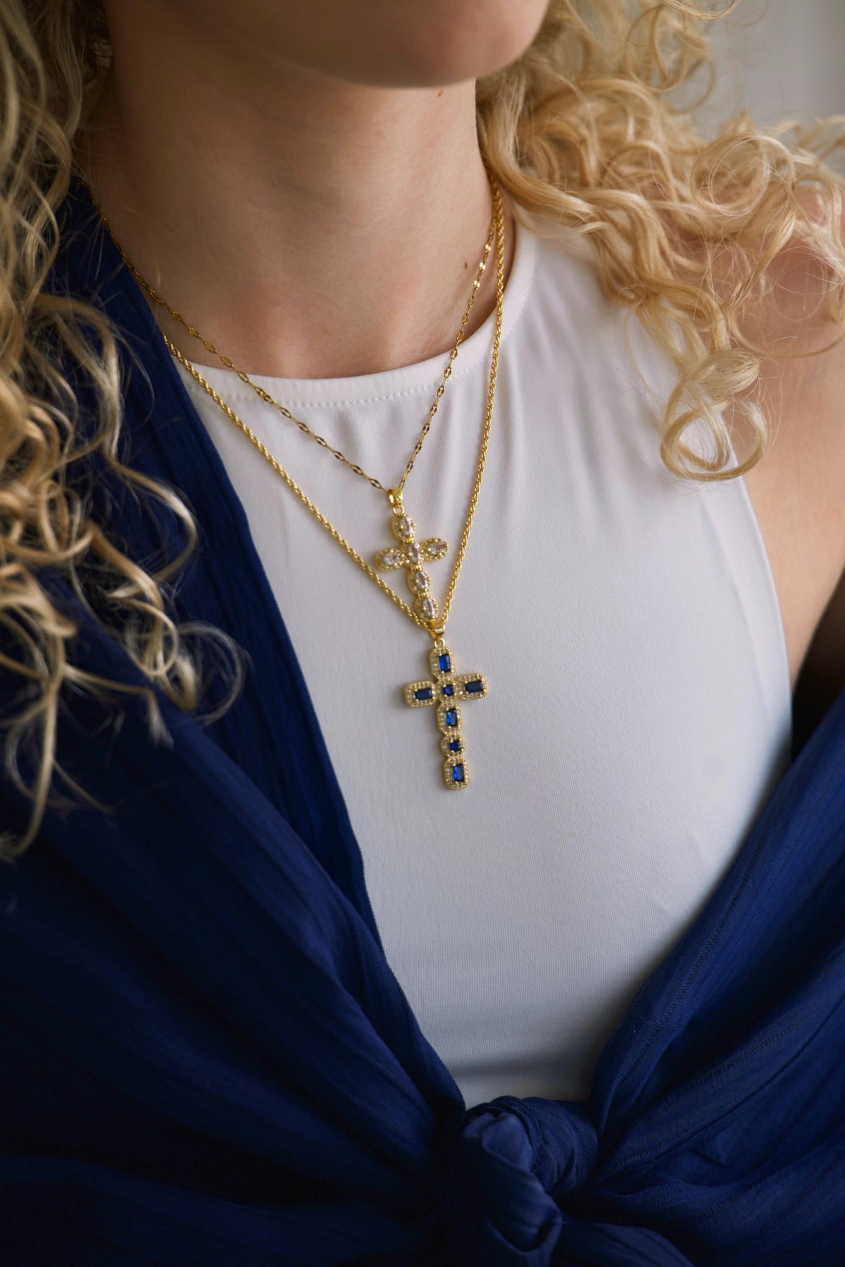 Cross Blue - Gold