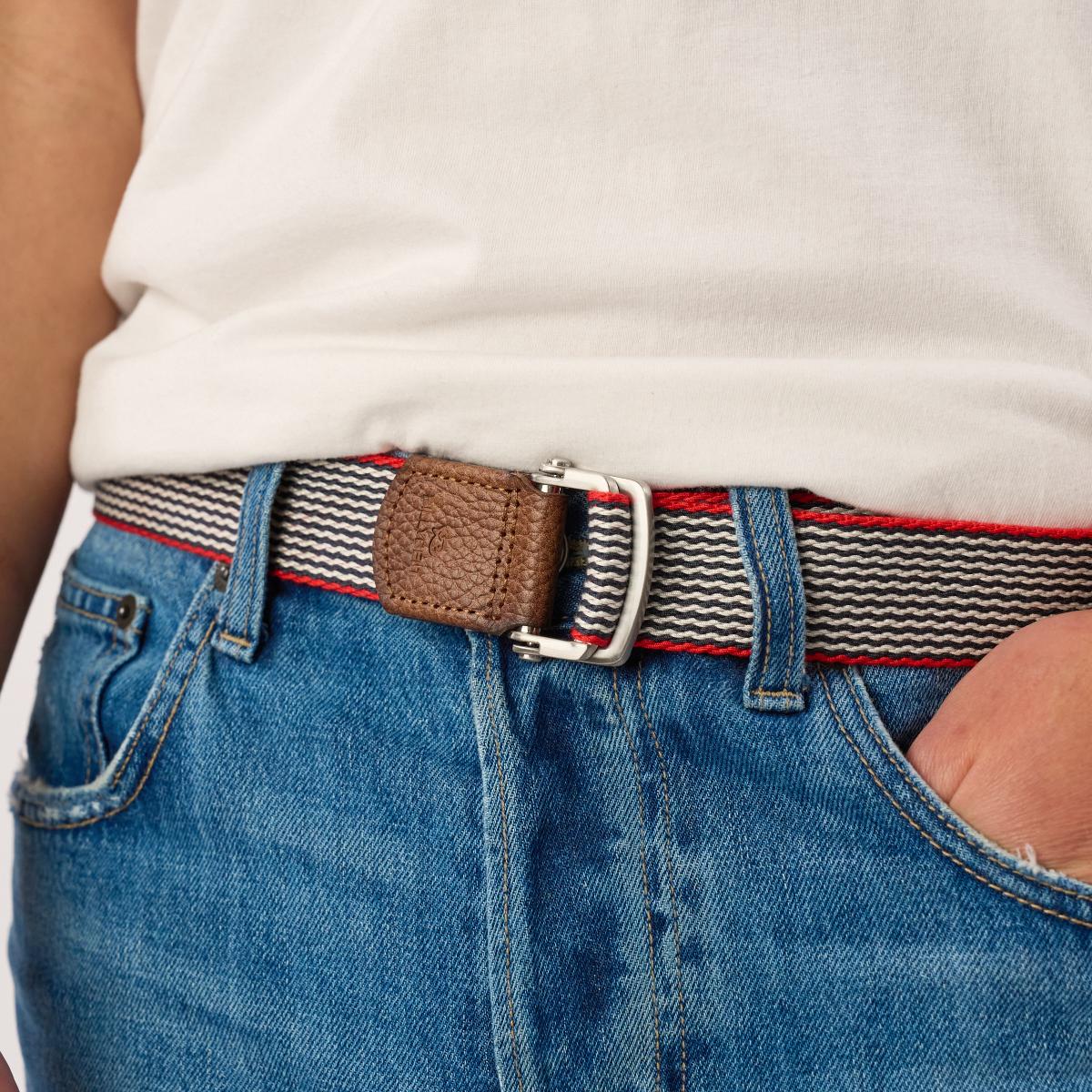 Ceinture sangle multicolore - Bleu et blanc