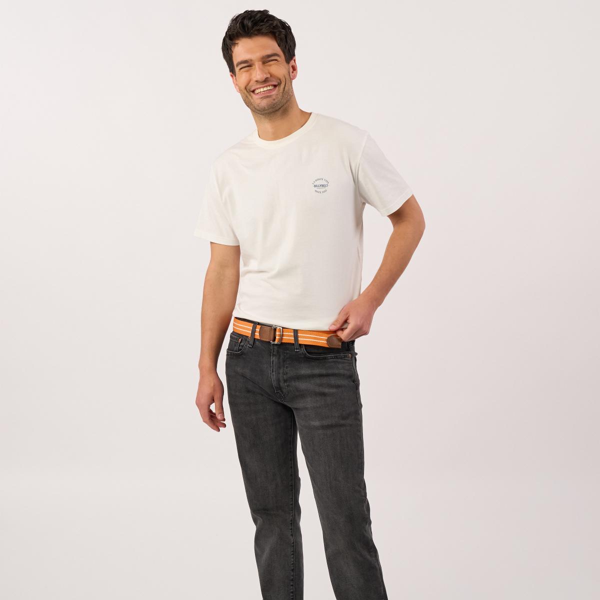 Ceinture sangle multicolore - Orange et blanc
