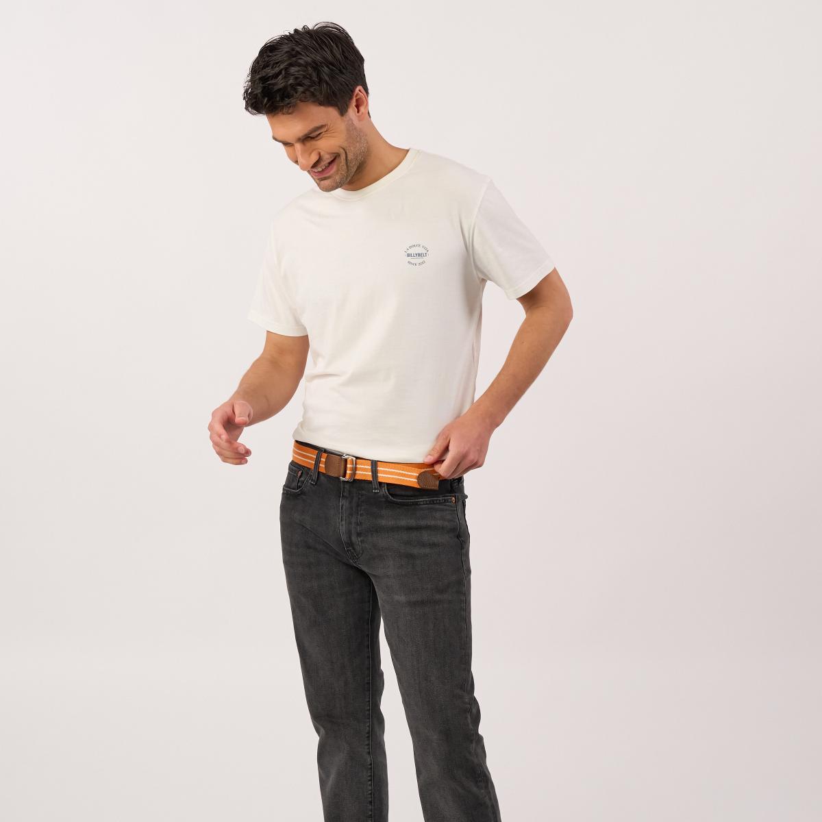 Ceinture sangle multicolore - Orange et blanc