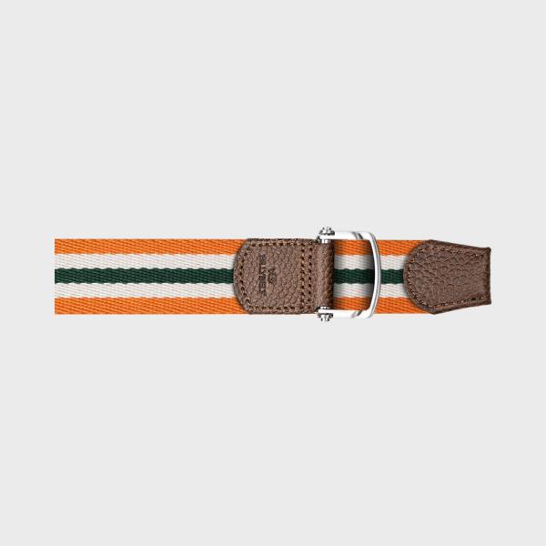 Ceinture sangle multicolore - Orange, blanc et vert