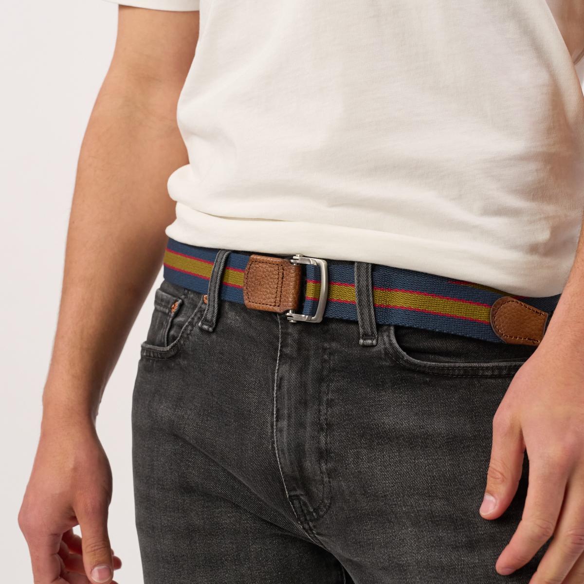 Ceinture sangle multicolore - Bleu, rouge et vert