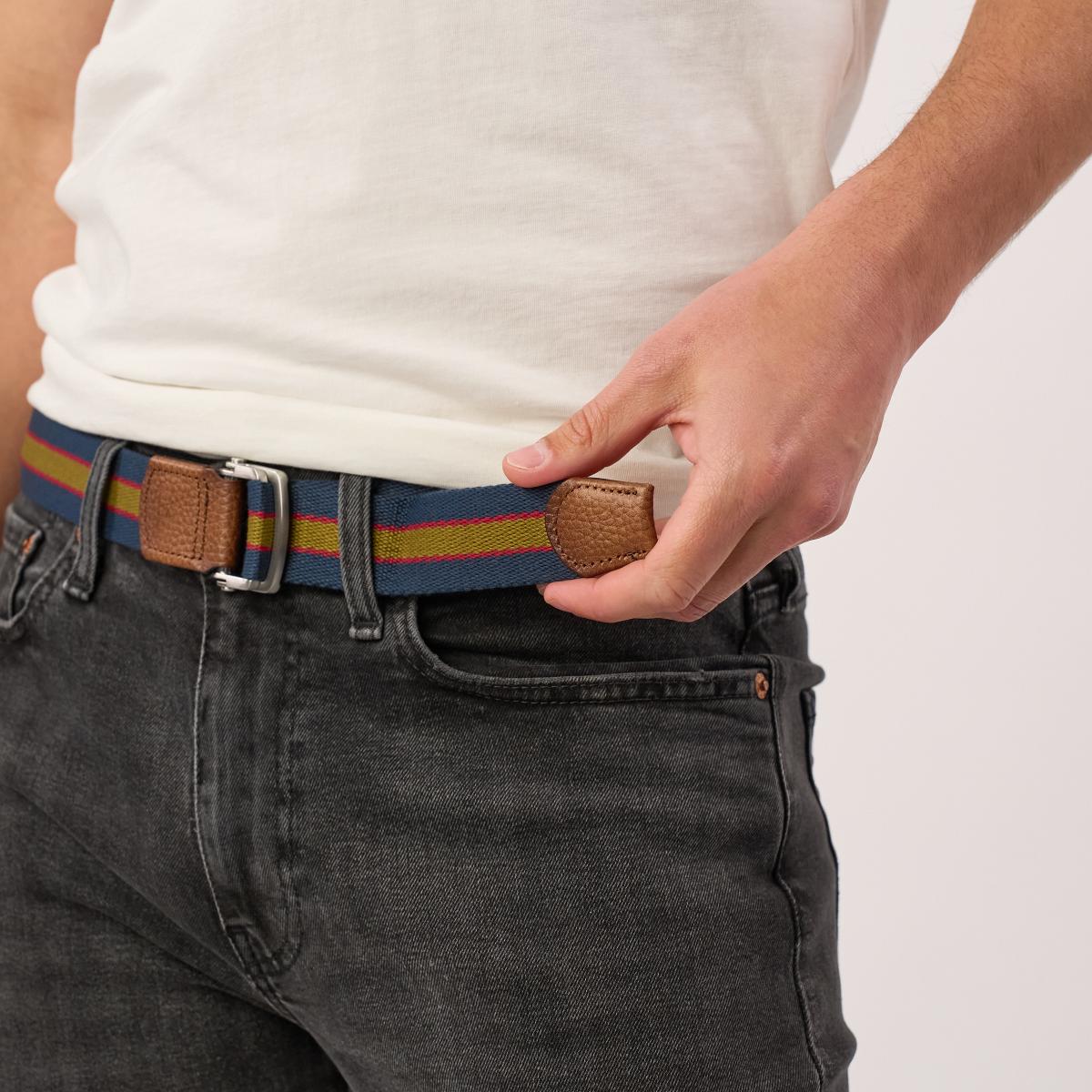Ceinture sangle multicolore - Bleu, rouge et vert