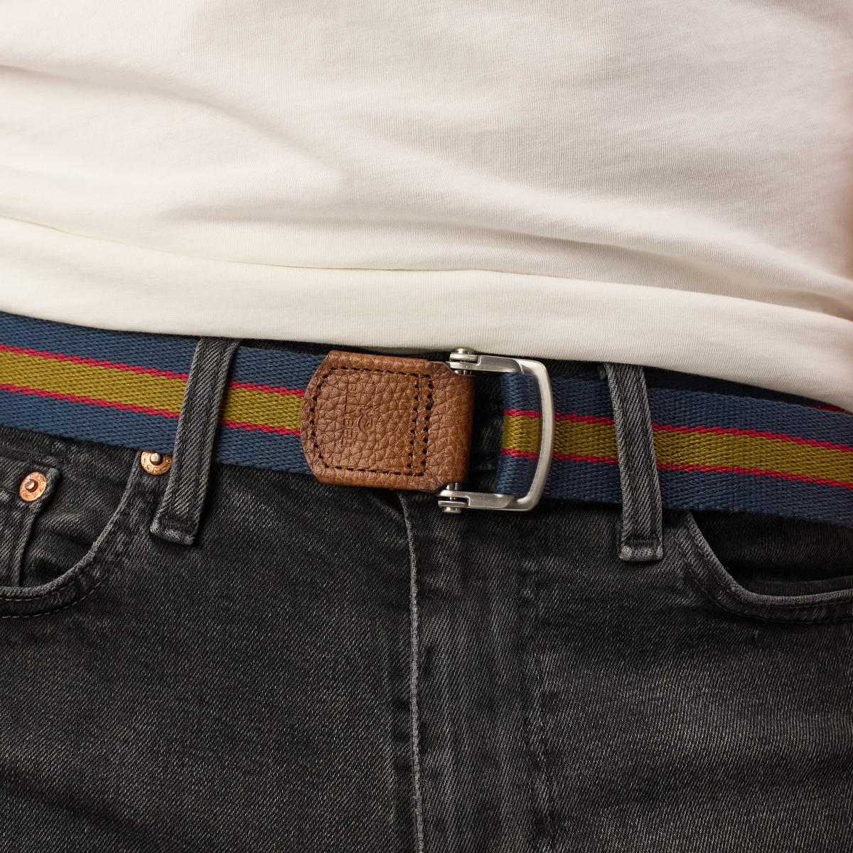 Ceinture sangle multicolore - Bleu, rouge et vert