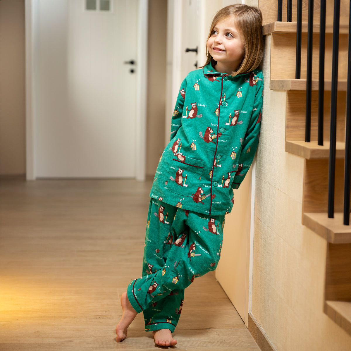 Pyjama Flannelle  - Boy/Girl - Vert 