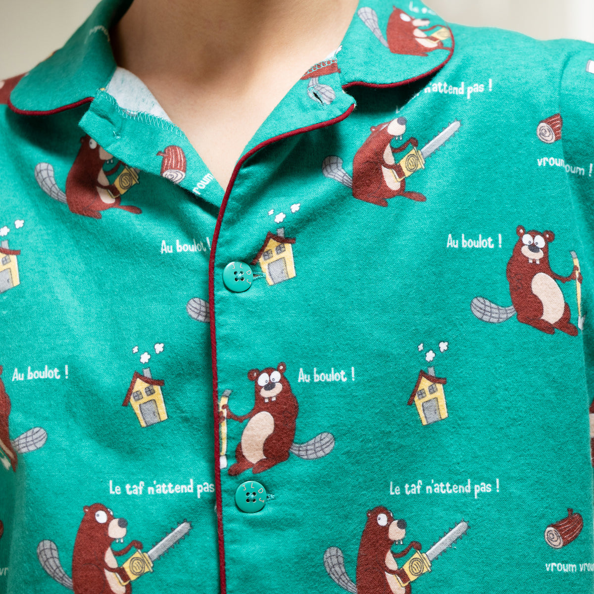 Pyjama Flannelle  - Boy/Girl - Vert 