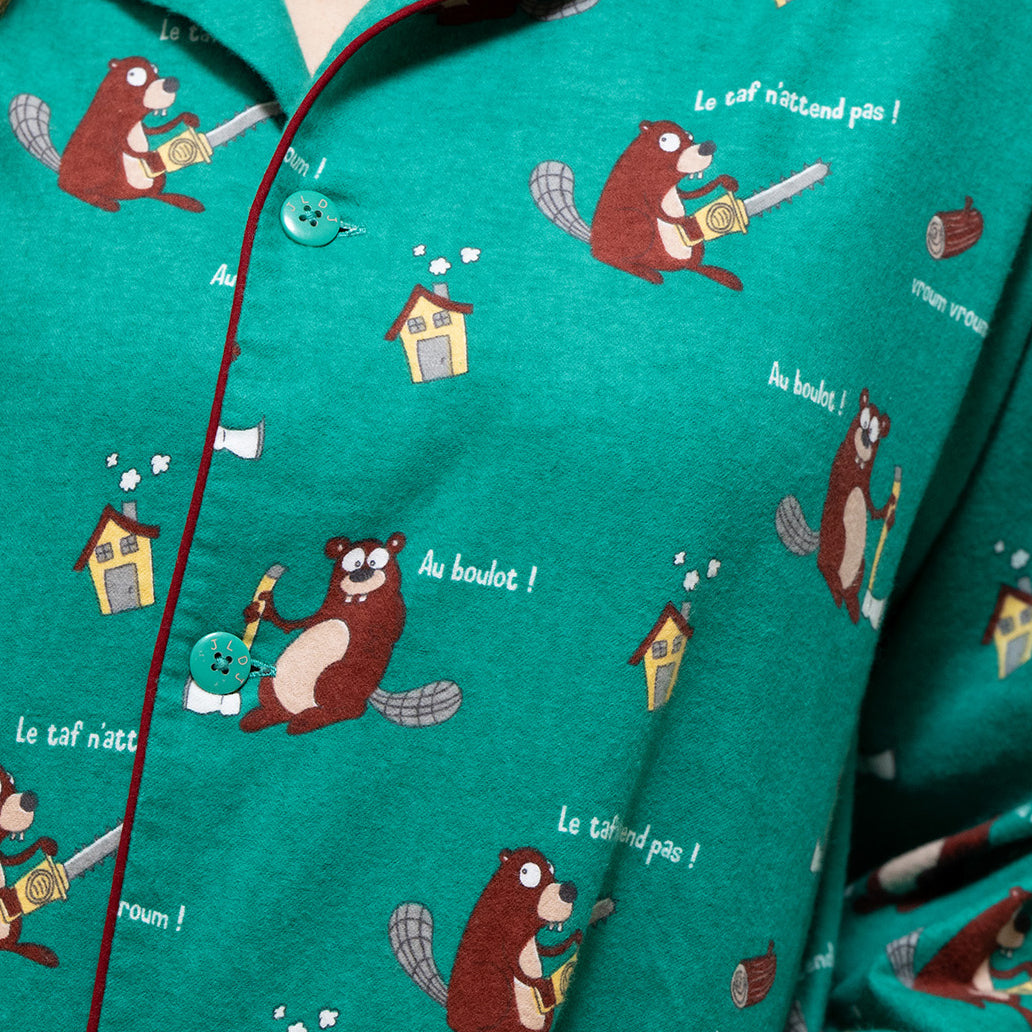 Pyjama Flannelle  - Women - Vert 