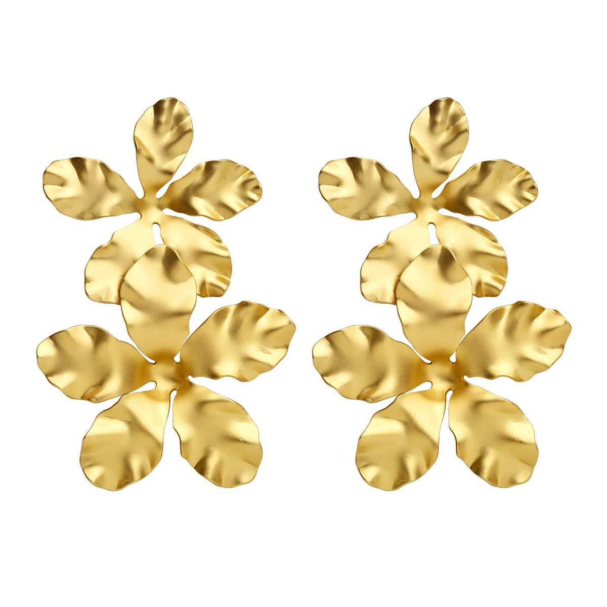 Boucles D'Oreilles - Doris Oorbellen Goudkleurig Mat
