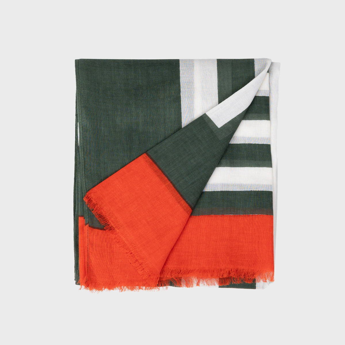 Foulard en coton bio - Vert et orange