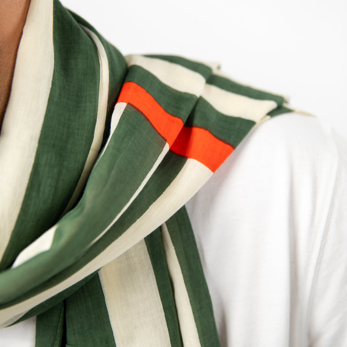 Foulard en coton bio - Vert et orange