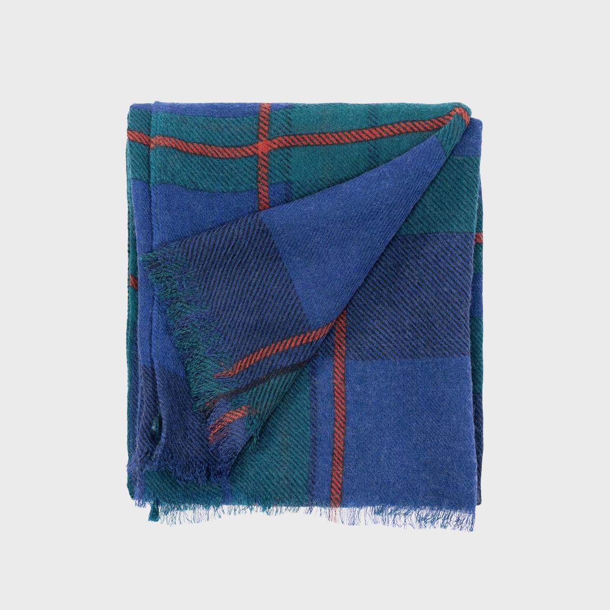 Foulard en laine - Bleu et vert