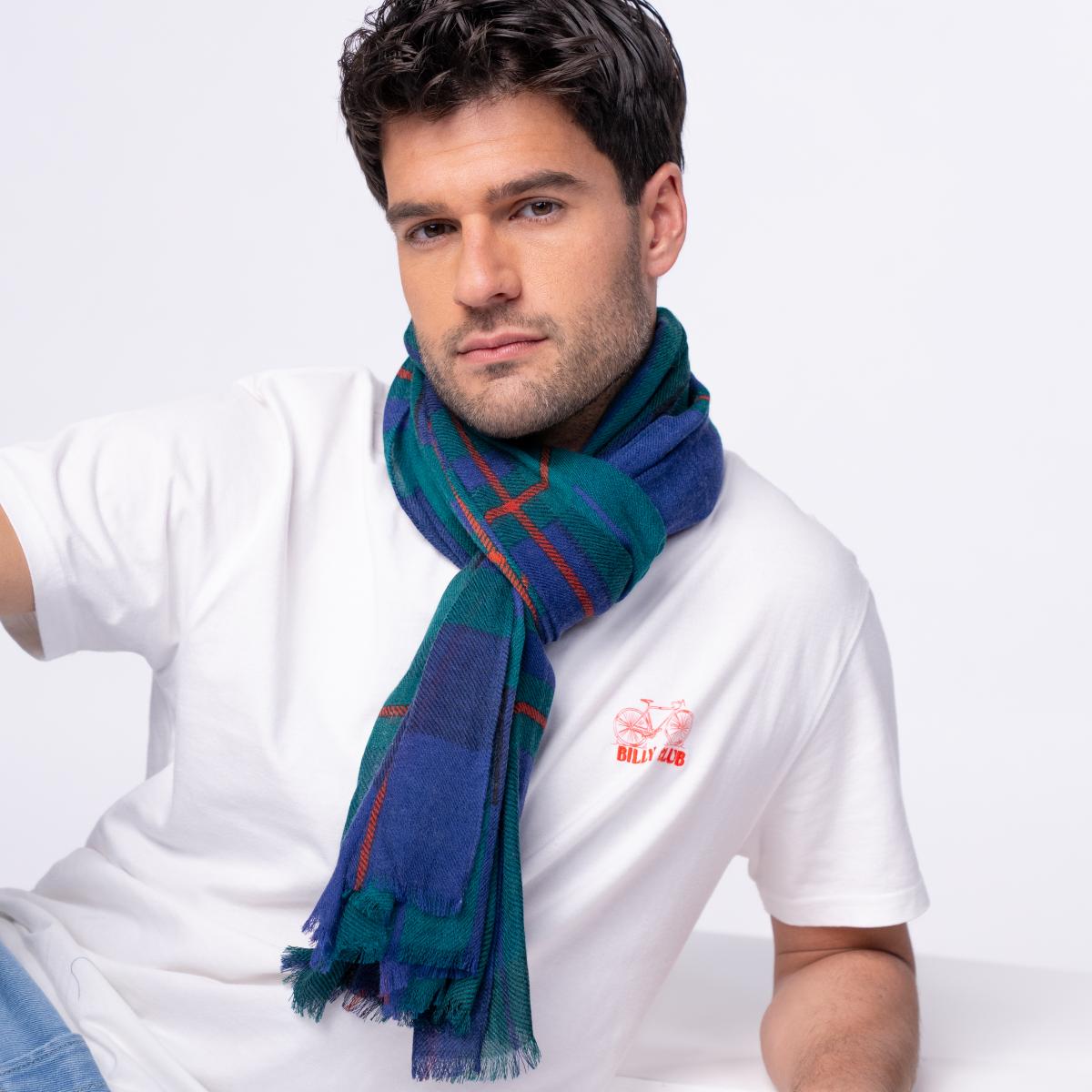 Foulard en laine - Bleu et vert