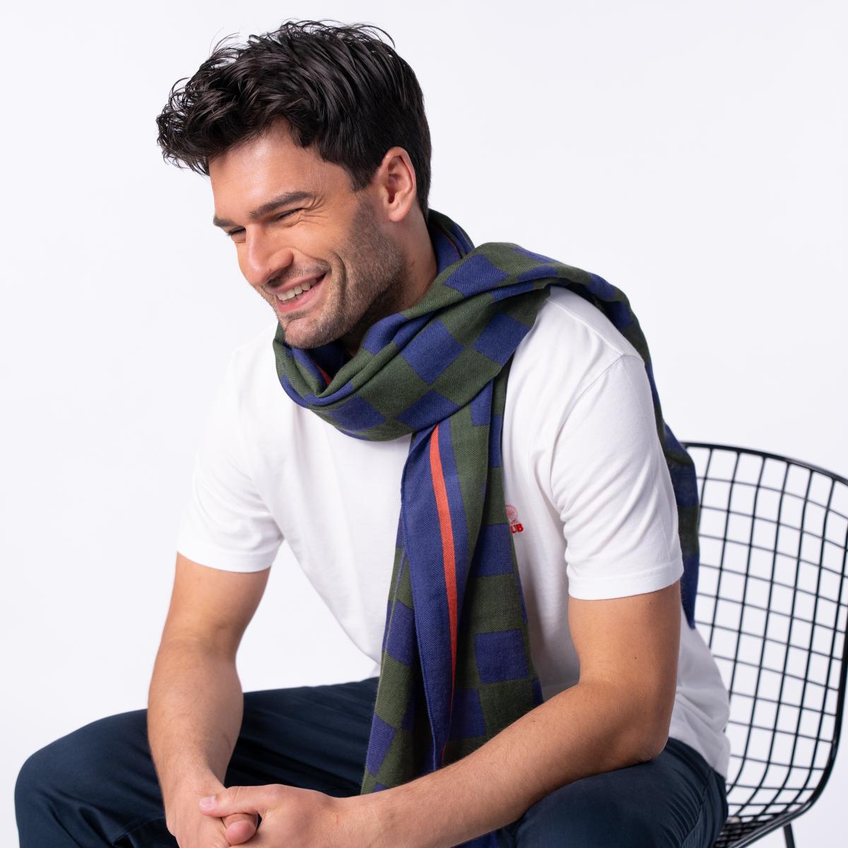 Foulard en laine - Vert et bleu
