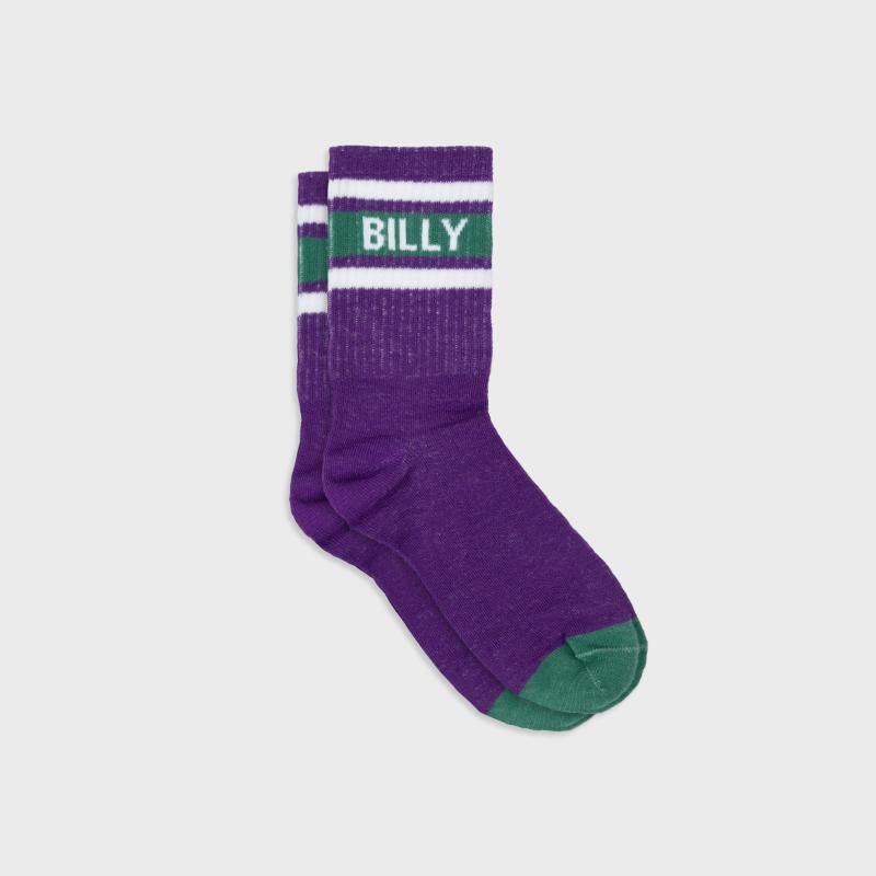 Chaussettes rétro en coton Tennis - Violet et vert