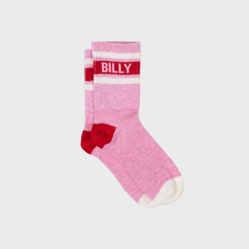 Chaussettes rétro en coton Tennis - Rose et rouge