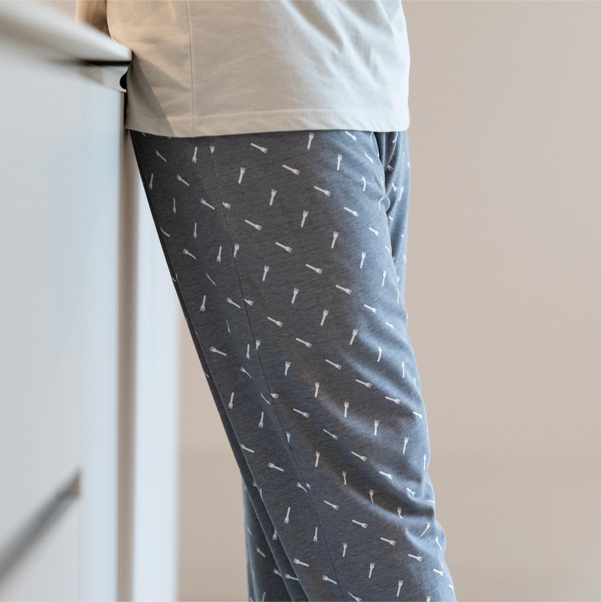 Homme - Long Pyjama - Gris Clair