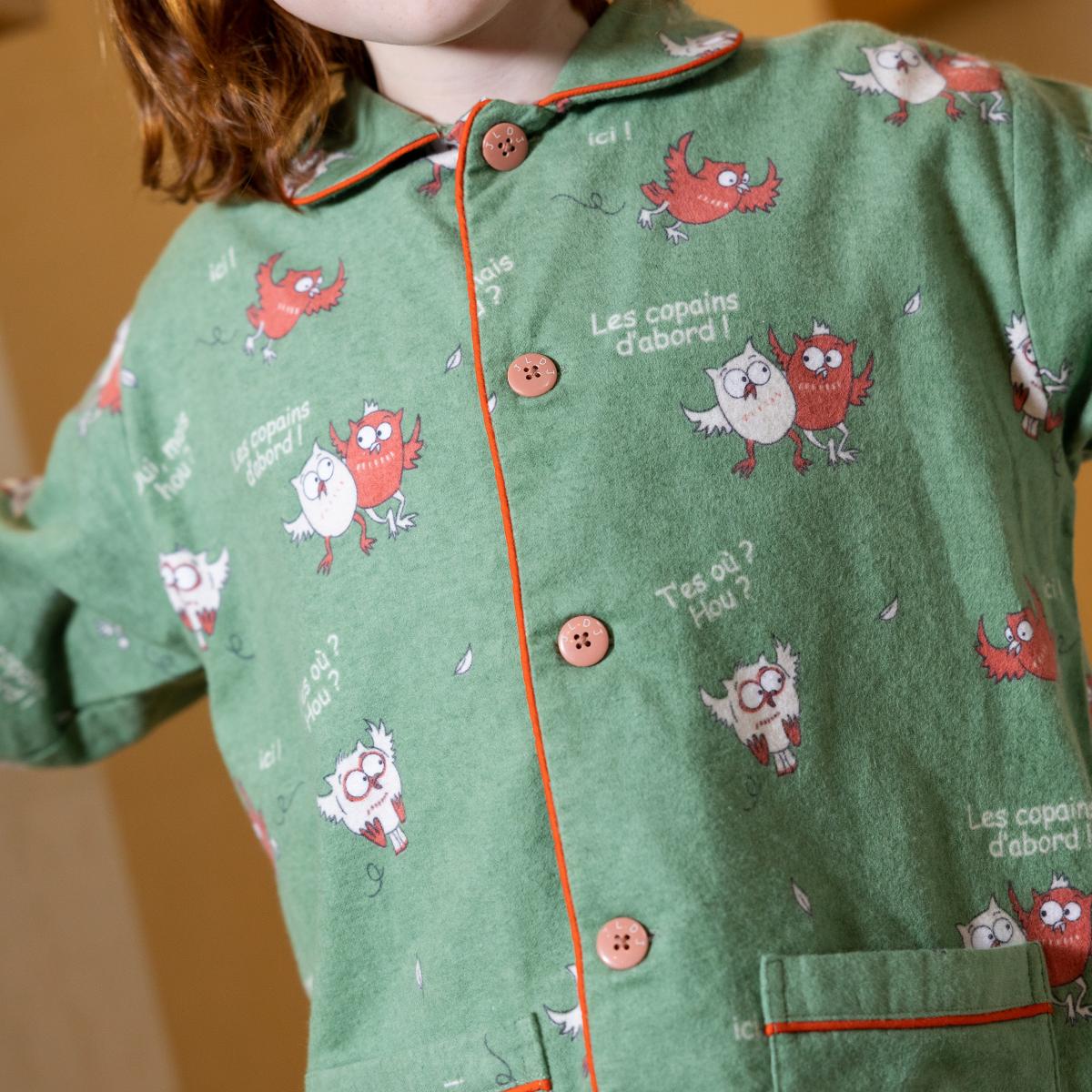 Pyjama flannelle - Kid - Vert Kaki